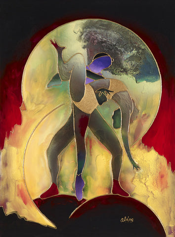 Rain Dance Original Fine Arts Painting By Jeurgen Aldag - Turmeric Art