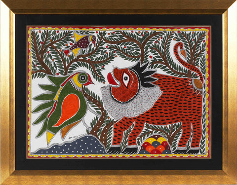 Madhubani Series MBF028-Turmeric Art