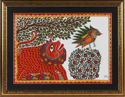 Madhubani Series MBF036-Turmeric Art
