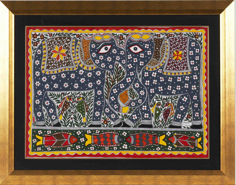 Madhubani Series MBF037-Turmeric Art