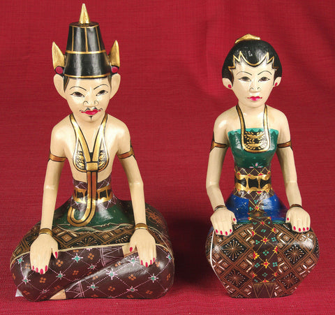 Wood Carving Sculpture Belanese Couple - Masterpiece WC086 - Turmeric Art