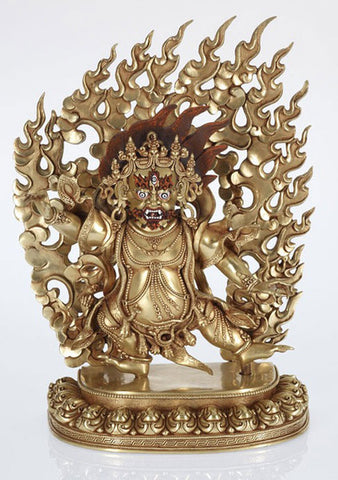 Gold 24K Layered Yamraj Buddhist Sculptures - Turmeric Art - 1