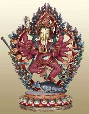 Gold 24K Layered Ganesha The Hindu God For Money & Prosperity - Turmeric Art - 1