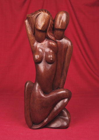 Abstract Couple Embracing MK-007 - Turmeric Art