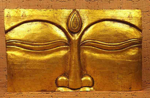 Buddha Large Face Panel in Gold WP030 - Turmeric Art