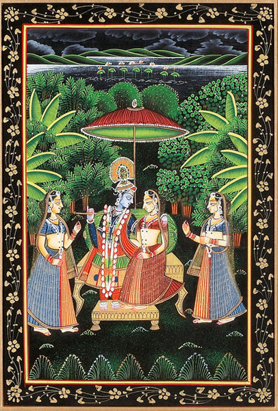 Radha Krishna Original Painting With Frame 17 x 21  inches