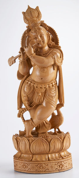 Krishna Playing Murli Sandal Wood IG001
