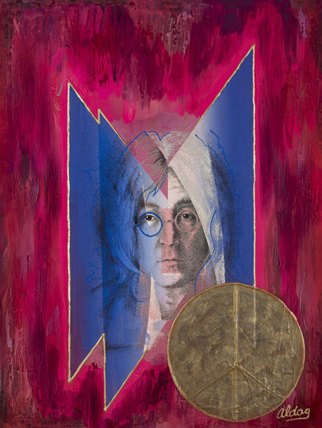 John Lenon Original Fine Arts Painting By Jeurgen Aldag - Turmeric Art