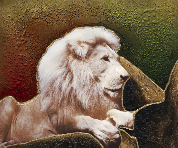 Lion Original Fine Arts Painting By Jeurgen Aldag - Turmeric Art