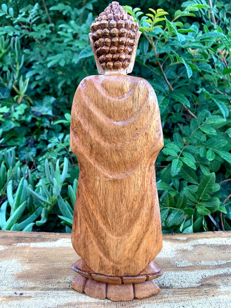 Meditating Buddha Standing with folded hands height 12 inch x wide 4 inch x Depth 3 inches