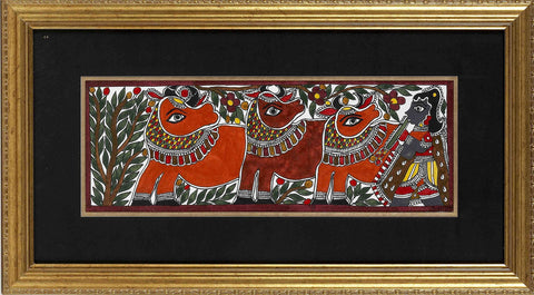 Madhubani Series MBE027-Turmeric Art