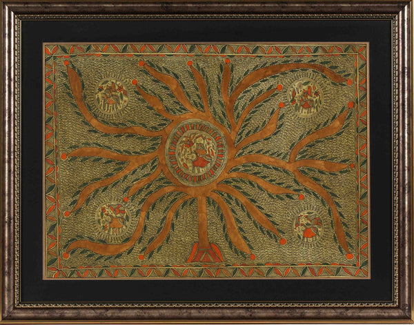 Madhubani Series MBF029-Turmeric Art