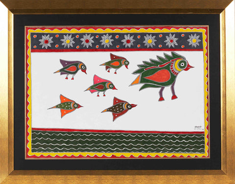 Madhubani Series MBF034-Turmeric Art