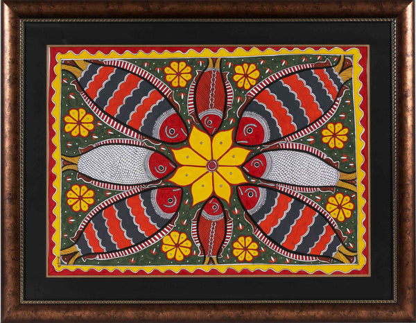 Madhubani Series MBF038-Turmeric Art