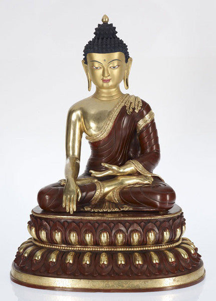 Gold 24K Layered With Precious Stones Shakyamani Buddha - Turmeric Art - 1