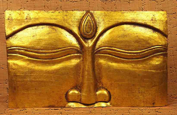 Buddha Large Face Panel in Gold WP030 - Turmeric Art