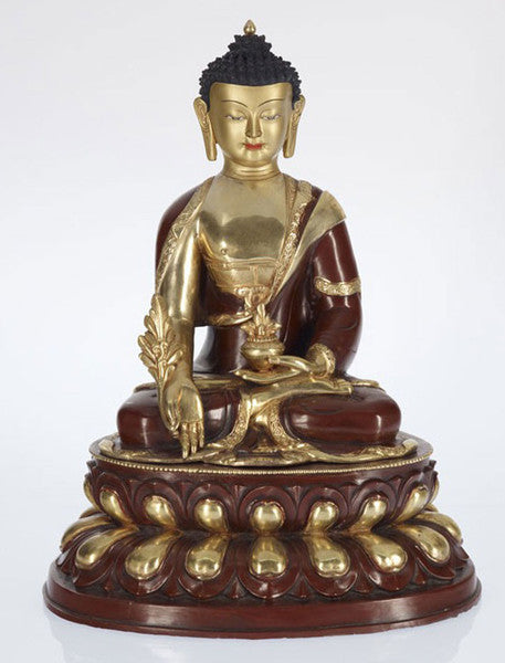 Gold 24K Layered With Precious Stones Shakyamani Buddha - Turmeric Art - 3