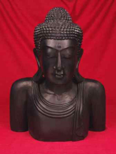 Buddha Bust in Ebony MK012-E - Turmeric Art